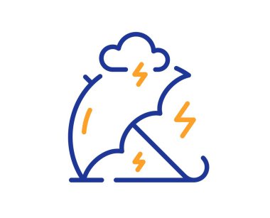 Stres koruma hattı simgesi. Depresyon işareti. Akıl sağlığı sembolü. Renkli ince çizgi ana hatları. Doğrusal stres koruma ikonu. Düzenlenebilir felç. Vektör