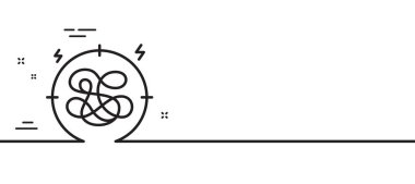 Stres hattı ikonu. Depresyon belirtileri. Akıl sağlığı sembolü. Asgari çizgi çizimi arka planı. Stres çizgisi ikon desenli pankart. Beyaz ağ şablonu konsepti. Vektör