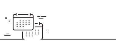 Takvim çizgisi simgesi. Yıllık planlama tabelası. Olay zamanlama simgesini değiştir. Asgari çizgi çizimi arka planı. Takvim çizgisi simge pankartı. Beyaz ağ şablonu konsepti. Vektör