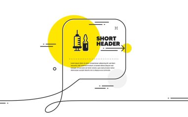 Tıbbi aşı ikonu. Devamlı sohbet pankartı. İlaç aşısı işareti var. Eczane ilaç sembolü. Sohbet mesajında tıbbi aşı ikonu. Yorum yap ve arka planda konuş. Vektör