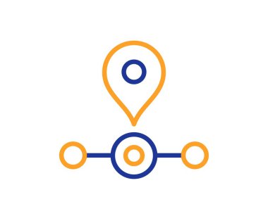 İstasyon hattı simgesi. Metro yolculuğu işareti. Metro treni konum sembolü. Renkli ince çizgi ana hatları. Doğrusal biçim istasyon simgesi. Düzenlenebilir felç. Vektör