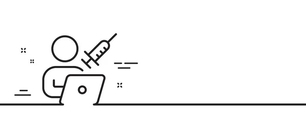 Vaccination Appointment Line Icon Book Vaccine Sign Injections Schedule Symbol — Vettoriale Stock