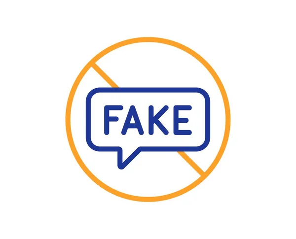 Fake News Line Icon Stop Propaganda Conspiracy Sign Wrong Truth — Stock vektor