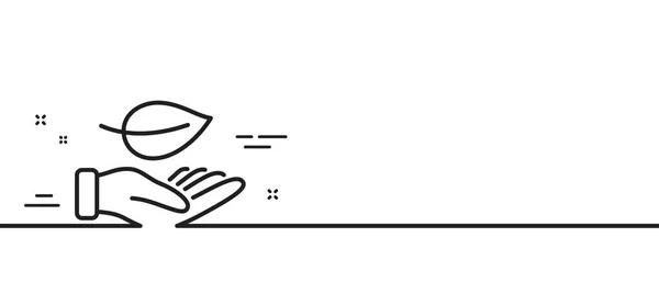 Bladlinjerikonen Växttecken Miljövårdssymbol Minimal Linje Illustration Bakgrund Bladet Linje Ikonen — Stock vektor