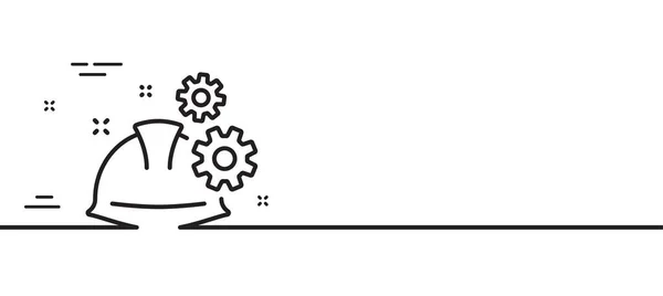 Icono Línea Proceso Trabajo Signo Casco Ingeniero Arquitecto Símbolo Trabajo — Archivo Imágenes Vectoriales