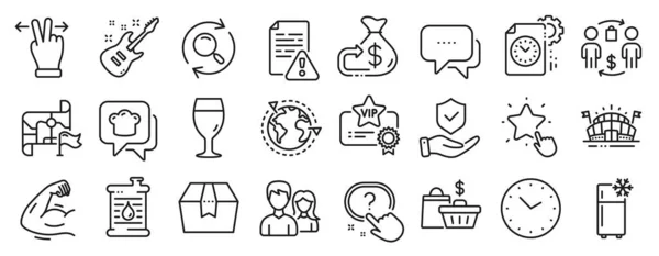 Set Business Icons Question Button Buying Process Refrigerator Icons Cashback — Stockvektor