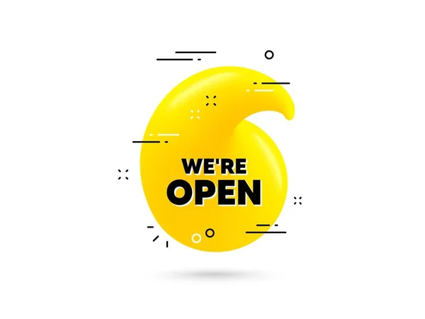 Open Text Yellow Quotation Bubble Promotion New Business Sign Welcome — Vetor de Stock