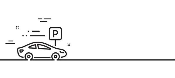 停车线图标 公园的标志 酒店服务标志 最小线条图解背景 停车线图标图案横幅 白色网络模板的概念 — 图库矢量图片