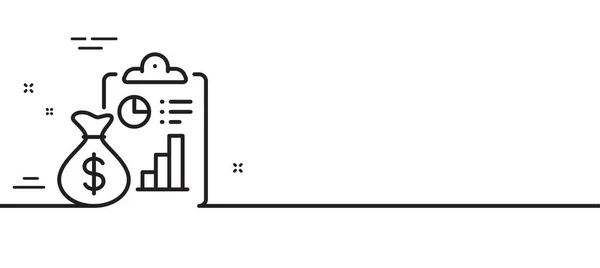 Ícone Linha Relatório Assinatura Documento Área Transferência Contabilística Símbolo Informação — Vetor de Stock