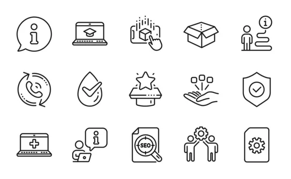 Technology Icons Set Included Icon Augmented Reality Dermatologically Tested Open — Stock Vector