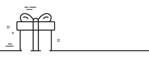 Ikona Linii Pudełka Prezentami Znak Prezentu Lub Sprzedaży Urodzinowy Symbol — Wektor stockowy