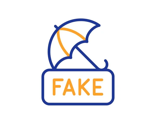 Fake Nieuws Lijn Icoon Bescherming Tegen Propagandateken Paraplu Bescherm Symbool — Stockvector