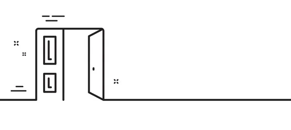 Иконка Открытой Двери Вывеска Вход Символ Выхода Иллюстрация Первой Линии — стоковый вектор