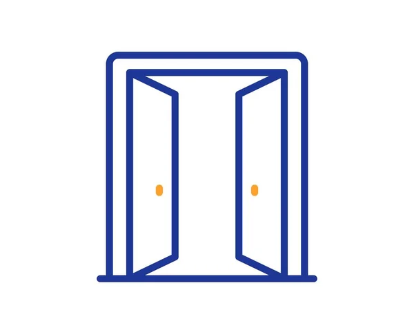 Open Door Line Icon Entrance Doorway Sign Building Exit Symbol — Stock Vector