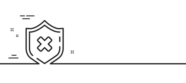 Reject Protection Line Icon Decline Shield Sign Security Minimal Line — стоковый вектор