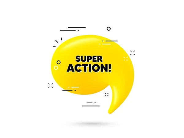 Super Action Text Yellow Chat Bubble Special Offer Price Sign — Wektor stockowy