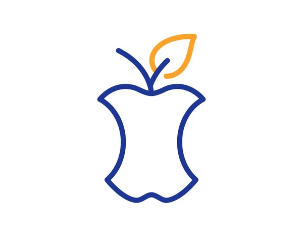 Ícone Linha Resíduos Orgânicos Assinatura Núcleo Apple Sobras Produtos Alimentares — Vetor de Stock