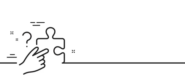 Buscar Icono Línea Rompecabezas Jigsaw Pieza Con Signo Pregunta Encuentra — Archivo Imágenes Vectoriales