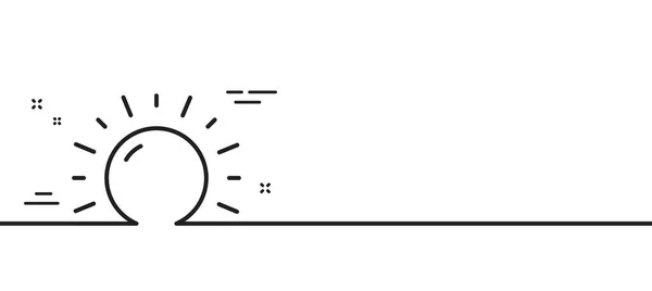 Sunny Weather Forecast Line Icon Summer Sun Sign Minimal Line —  Vetores de Stock