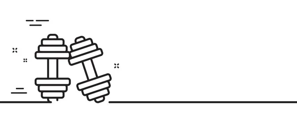 哑铃线图标 锻炼设备的标志 体操适合的符号 最小线条图解背景 风铃线图标图案横幅 白色网络模板的概念 — 图库矢量图片
