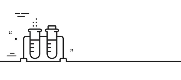 Ikona Řádku Kádinky Pro Chemii Laboratorní Nápis Symbol Laboratoře Analýzy — Stockový vektor