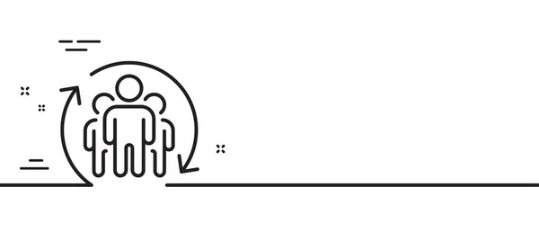 Teamwork Line Icon Employees Rotation Sign Core Value Symbol Minimal —  Vetores de Stock