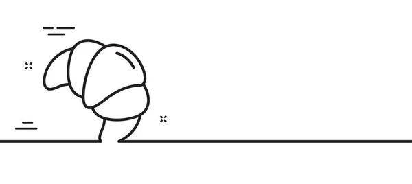 Значок Круассана Вывеска Едой Символ Булочки Иллюстрация Первой Линии Знак — стоковый вектор