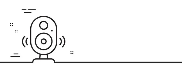 スピーカーラインのアイコン コンピュータの部品記号 音の象徴だ 最小限の線のイラストの背景 スピーカーラインアイコンパターンバナー ホワイトウェブテンプレートのコンセプト ベクトル — ストックベクタ