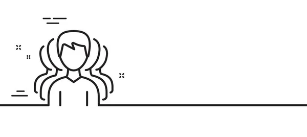 男性のラインアイコンのグループ 人間のコミュニケーションシンボル チームワークのサインだ 最小限の線のイラストの背景 グループ線のアイコンパターンバナー ホワイトウェブテンプレートのコンセプト ベクトル — ストックベクタ