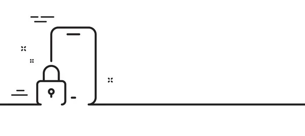 Icône Verrouillage Panneau Cadenas Symbole Accès Illustration Ligne Minimale Bannière — Image vectorielle