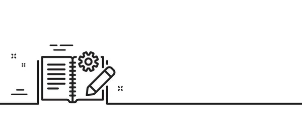Значок Инженерной Документации Техническая Инструкция Иллюстрация Первой Линии Баннер Иконкой — стоковый вектор
