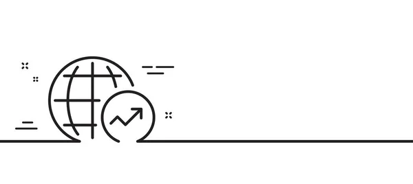 World Statistics Line Icon Report Chart Sales Growth Sign Data — Stockvektor