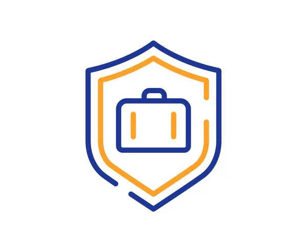 Icône Ligne Protection Des Bagages Signe Sac Valise Symbole Sécurisé — Image vectorielle