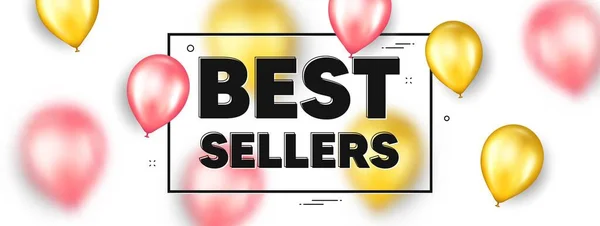 Messaggi Dei Best Seller Palloncini Incorniciano Banner Promozionale Segno Prezzo — Vettoriale Stock