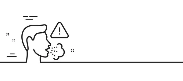 Hustenlinien Symbol Coronavirus Symptom Grippe Niesen Oder Lungenentzündung Minimale Zeilenillustration — Stockvektor