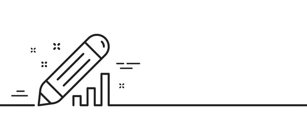 Modifier Icône Ligne Statistique Panneau Crayon Symbole Gestion Seo Illustration — Image vectorielle