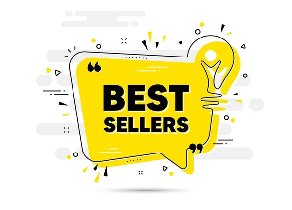 Best Sellers Text Yellow Idea Chat Bubble Background Special Offer — Stockvektor