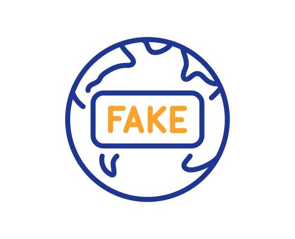 Fake News Line Icon Internet Propaganda Sign Wrong Truth Symbol — Stock vektor