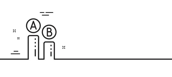 Icône Ligne Test Signe Diagramme Test Illustration Ligne Minimale Bannière — Image vectorielle