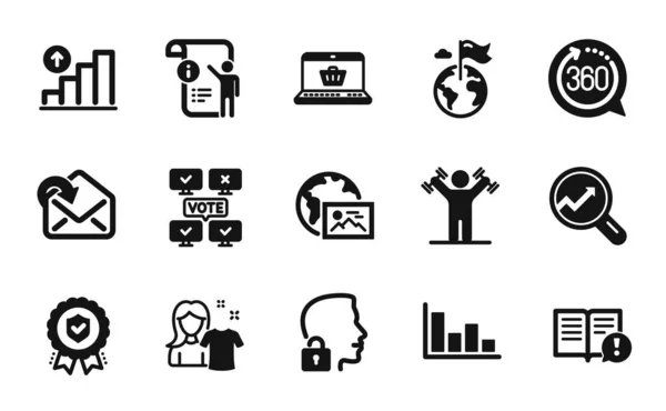 Vector Set Online Shopping Online Voting Manual Doc Icons Simple — Stock Vector