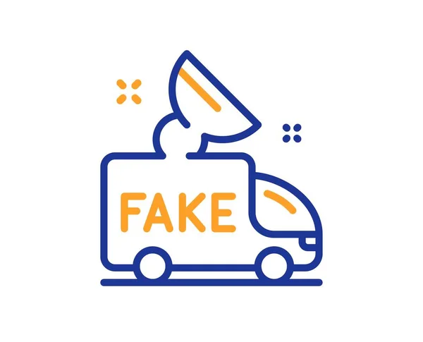 Fake News Line Icon Propaganda Truck Sign Wrong Truth Symbol — стоковый вектор