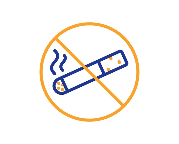 Niet Roken Lijn Icoon Stop Met Roken Verbod Sigarettensymbool Kleurrijke — Stockvector