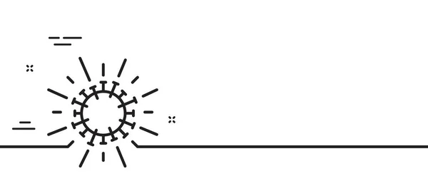 科罗纳威斯线图标Covid 19大流行病病毒信号 Corona病毒的符号最小线条图解背景 珊瑚线图标图案横幅 白色网络模板的概念 — 图库矢量图片