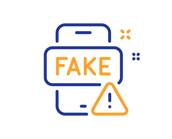 Fake Nieuws Lijn Icoon Web Propaganda Teken Verkeerd Waarheidssymbool Kleurrijke — Stockvector