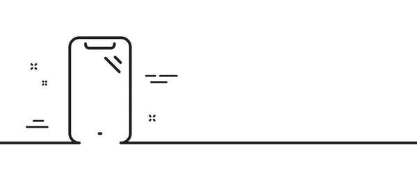 Smartphone Liniensymbol Telefonzeichen Symbol Für Mobilgeräte Minimale Zeilenillustration Hintergrund Banner — Stockvektor