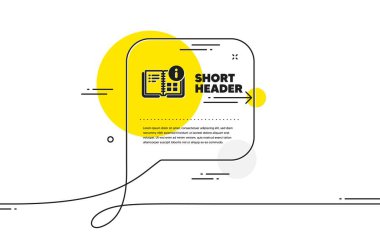 Instruction info icon. Continuous line chat bubble banner. Technical information sign. Instruction info icon in chat message. Talk comment and speak background. Vector
