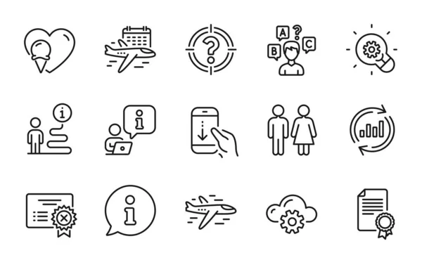 Business Icons Set Included Icon Airplane Select Flight Update Data — Stockový vektor
