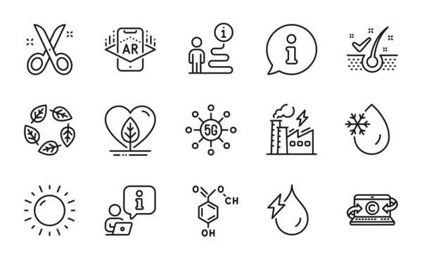 Science Icons Set Included Icon Freezing Water Technology Augmented Reality — Vettoriale Stock