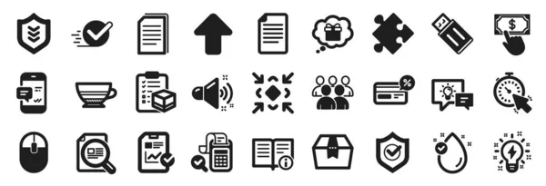 Set Simple Icons Minimize Group Vitamin Icons Bill Accounting Gift — Stockvector