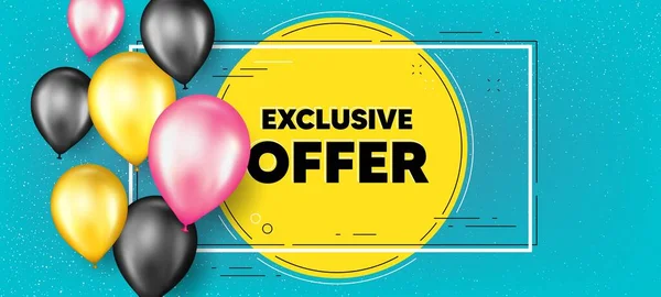 Exclusive Offer Text Balloons Frame Promotion Banner Sale Price Sign — Stock Vector